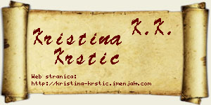 Kristina Krstić vizit kartica